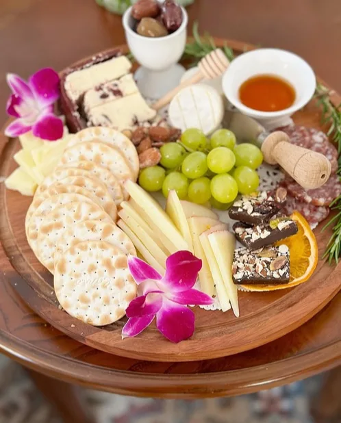 wine and cheese plate